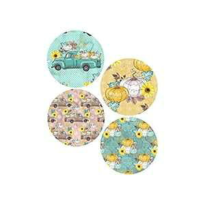 pvL sbNAbv gbN Ђ܂ H R[X^[ lIv 4 Zbg PaintedPug Pumpkin Pickup Truck Sunf Fall Coasters Neoprene Set of 4