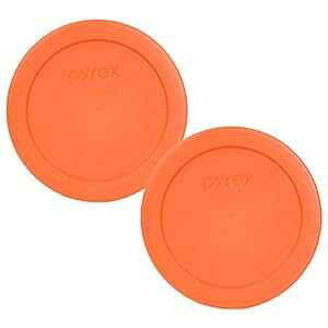 pCbNX KX{Ep 2JbvEh[Jo[ #7200-PC (2AIW) Pyrex 2 Cup Round Storage Cover #7200-PC for Glass Bowls (2, Orange)