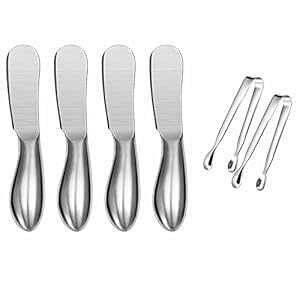 Sweetfamily Xvb_[iCtZbgA6s[X`[Yƃo^[Xvb_[iCtA~jT[rOgOAXeX|ړIo^[iCt Sweetfamily Spreader Knife Set,6-Piece Cheese and Butter Spreader