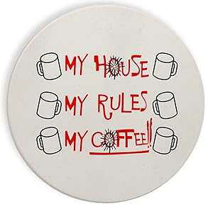 Z~bN Xg[ R[X^[ R[X^[ 4 Zbg - }C nEX }C [ }C R[q[ ƍߔƍ߉fpfB Hat Shark Ceramic Stone Coaster Coasters Set of Four - My House My Rules My Coffee Criminal C