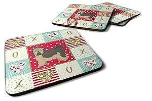 Caroline's Treasures CK5888FC Russian Lapdog Love Foam Set of 4 Coasters, Multicolor