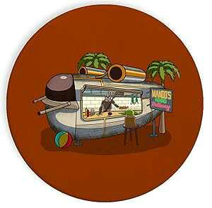 Z~bN Xg[ R[X^[ R[X^[ 4 Zbg - }h[̃JG̒ oEeB n^[ T}[ t[h gbN pfB Hat Shark Ceramic Stone Coaster Coasters Set of Four - Mando's Frog D