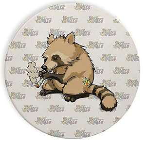 Hat Shark Ceramic Stone Coaster Coasters Set of Four - Pot Smoking Pals Cute Cuddly Trash Panda Raccoon Stoner Friend