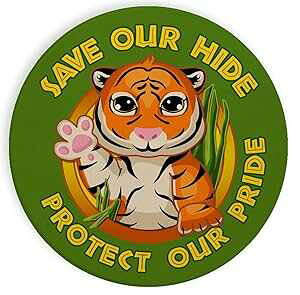 Z~bN Xg[ R[X^[ R[X^[ 4 Zbg ? Save Our Hide Protect Our Pride Tiger Conservation Hat Shark Ceramic Stone Coaster Coasters Set of Four - Save Our Hide Protect Our Pride Tiger Conservation
