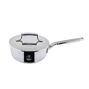 SAVEUR SELECTS gvC XeXX`[ 2NH[g VFtYp WtAIHΉAH􂢋@ΉAVoyageV[Y SAVEUR SELECTS Tri-ply Stainless Steel 2-Quart Chef's Pan with Lid, Induction-ready, Dishwasher Sa