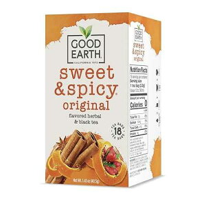 ObhA[X n[u & gAXC[g & XpCV[AeB[obO 18  (pbP[W͈قȂꍇ܂) Good Earth Herbal & Black Tea, Sweet & Spicy, 18 Tea Bags (Pack May Vary)
