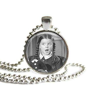 The Spider's Parlor The Addams Family Wednesday Addams and Her Headless Doll 1 inch Silver Plated Pendant 24 inch Stainless Steel Ball Chain Necklace Handmade Fan Gift