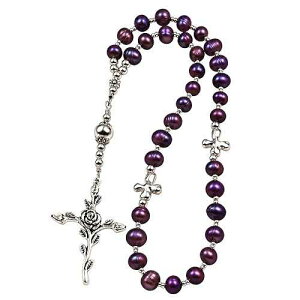 DivinejewelsbyBarb Handmade Orthodox Rosary, Purple Freshwater Pearl