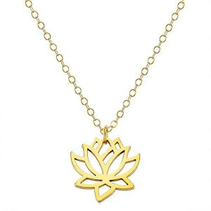 ���[�^�X �t�����[ �`���[�� - ���� 14K �S�[���h�t�B���h �l�b�N���X CY Design Studio Lotus Flower Charm- Dainty 14k Gold Filled Necklace