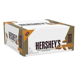 HERSHEY'S White Creme with Whole Almonds King Size Candy, Individually Wrapped, 2.6 oz Bars (18 Count)