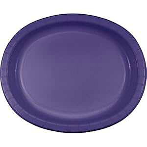 Creative Converting �p�[�v�� 10 �C���` x 12 �C���` �I�[�o�����M �p���v�L�� �X�p�C�X�A8 �� Creative Converting Purple 10 x 12 Oval Paper Platters Pumpkin Spice, 8 Count