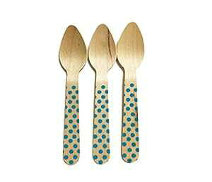 Perfect Stix |JhbgXv[ 110 36 u[vgؐXv[Au[|Jhbgp^[A4.5 C` (36 pbN) Perfect Stix Polka Dot Spoon 110 36-Blue Printed Wooden Spoons with Blue Polka Dot Patter
