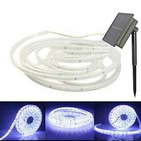 ソーラーLEDストリップライト AMZSTAR 100 LED 防水 SMD2835 16.4フィート/5M 柔軟なロープライト 庭、庭、小道、パティオ、パーティー、クリスマス装飾用 (ホワイト) Solar LED Strip Light,AMZSTAR 100 LED Waterproof SMD2835 16.4ft/5M Flexible