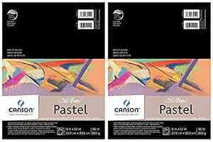 2pbN - Mi-Teintes pXepbhAA\[gJ[ 9C` x 12C` ܂d Canson 2-Pack - Mi-Teintes Pastel Pad, Assorted Colors 9" x 12" Fold Over