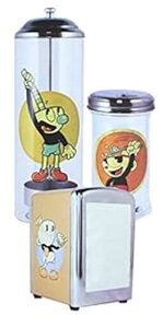 WXgt@L[Jbvwbhg_Ci[Zbg - ivLfBXyT[/VK[VF[J[/Xg[LjX^[ JUST FUNKY Cuphead Retro Diner Set - Napkin Dispenser/ Sugar Shaker/ Straw Canister
