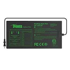 iPower GLHTMTPROS Upgraded Carbon Film 10" x 20.75" Seedling Heat Mat Durable Waterproof Indoor Warm Hydroponic Plant Germination Starting Pad, Black