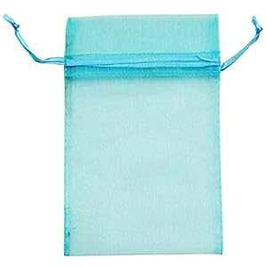 Beadaholique �I�[�K���U�В� �M�t�g�o�b�O 12 �A4 x 6 �C���`�A���C�g�u���[ Beadaholique Organza Drawstring 12 Gift Bags, 4 by 6-Inch, Light Blue