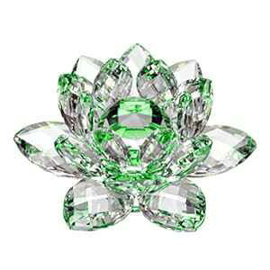 Amlong Crystal Hue ˘@̉ Mtg{bNXtA5C`AO[ Amlong Crystal Hue Reflection Lotus Flower with Gift Box, 5 inch, Green