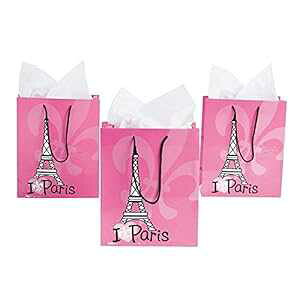 Fun Express Paris �M�t�g�o�b�O (12 �Z�b�g) �a�����p�[�e�B�[�p�i�p Fun Express Paris Gift Bag (set of 12) for Birthday Party Supplies