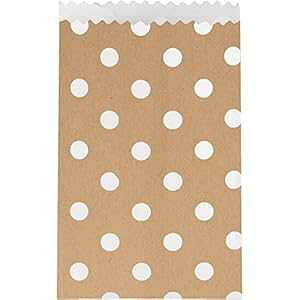 Creative Converting 20 obOAʖ͗lASANtguE Creative Converting 20 Count Paper Treat Bags with Polka Dots, Small, Kraft Brown