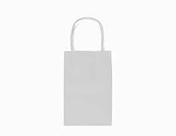 12CT 小さな白い生分解性紙、プレミアム品質の紙 (丈夫で厚い)、色の丈夫なハンドル付きクラフトバッグ Flexicore Packaging 12CT Small White Biodegradable Paper, Premium Quality Paper (Sturdy & Thicker), Kraft Bag with Colored Sturdy