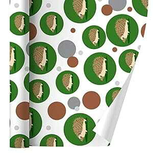 OtBbNƂ̑ ΂̃Mtg[ɃnlY~ GRAPHICS & MORE Hedgehog on Green Gift Wrap Wrapping Paper Roll