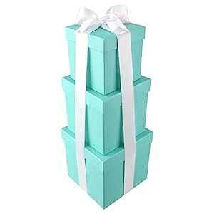 HOMEFORD lXgXNGAMtg{bNXArGbOu[A5C`A6C`A7C`A3s[XA1.5C`zCgTe{ HOMEFORD Nested Square Gift Boxes, Robin's Egg Blue, 5-inch, 6-inch, 7-inch, 