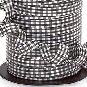 ���Ɣ��̃M���K�� �J�[�����O ���{�� - �� 3/8 �C���` x 250 ���[�h NW Black and White Gingham Curling Ribbon - 3/8 in. Wide x 250 Yards