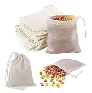 AKOAK 20  4 x 3 C`̃XВobOAVRYRbgXpCX/g/n[uobO AKOAK 20 Pcs 4 x 3 Inches Muslin Drawstring Bags,Natural Unbleached Cotton Spice/Tea/Herbs Bags