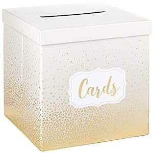 Hallmark 10C` GKgȃJ[h󂯎{bNX (p[ƃS[hhbg) AƎAސEjAaAI[vnEXALOp Hallmark 10" Elegant Card Receiving Box (Pearl and Gold Dot