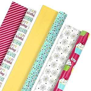 Hallmark �I�[���I�P�[�W���� ���o�[�V�u�� ���b�s���O�y�[�p�[ �o���h�� - �n�b�s�[�o�[�X�f�[ (3 ���[�� - 75 �����t�B�[�g ttl) �J�b�v�P�[�L�A�X�g���C�v�A�t�����[�A�|���J�h�b�g Hallmark All O