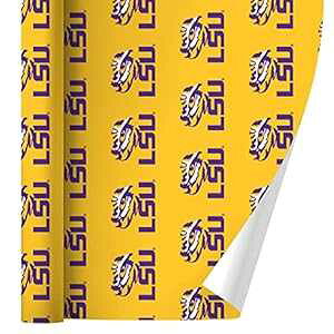 OtBbNƂ̑ LSU ^CK[AC CG[ Mtg [ GRAPHICS & MORE LSU Tiger Eye on Yellow Gift Wrap Wrapping Paper Rolls