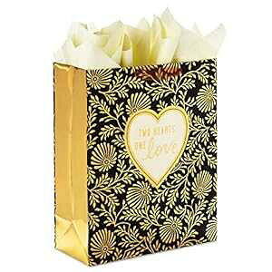 Hallmark 15C` MtgobO eBbVy[p[t (uTwo Hearts, One LovevubNƃS[h) ALOAAo^Cf[p Hallmark 15" Extra Large Gift Bag with Tissue Paper ("Two H