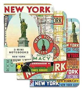 �J���@���[�j �~�j �m�[�g�u�b�N �j���[���[�N 4 x 5�A�~�j �m�[�g�u�b�N 3 �� CAVANILLI & CO. Cavallini Mini Notebooks New York 4 x 5, 3 Mini Notebooks