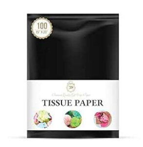 ubNeBbVy[p[ (100) MtgAAԕAaANX}XAnEBADIYNtgȂǂ 15C` x 20C` PREMIUM QUALITY GIFT WRAP PAPER Black Tissue Paper (100 Sheets) for Gift