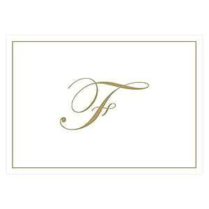 Caspari S[hG{XCjV{bNXm[gJ[hA FA8 ̃J[hƕ Caspari Gold Embossed Initials Boxed Note Cards in Letter F, 8 Cards & Envelopes