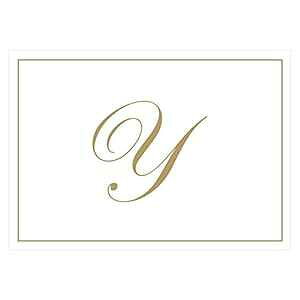 Caspari S[hG{XCjV{bNXm[gJ[hA^[ YA8 ̃J[hƕ Caspari Gold Embossed Initials Boxed Note Cards in Letter Y, 8 Cards & Envelopes
