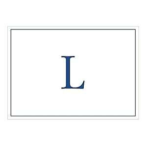 Caspari lCr[ G{XHCjV {bNXm[gJ[hAL A8 ̃J[hƕ Caspari Navy Embossed Initials Boxed Note Cards in Letter L, 8 Cards & Envelopes