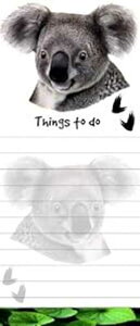 E&S Pets Koala Magnetic List Pads Uniquely Shaped Sticky Notepad Measures 8.5 by 3.5 Inches