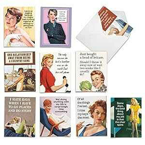 The Best Card Company ? ̋󔒂̖ʔO[eBOJ[h 10  (4 x 5.12 C`) ? {bNX肠@Ɏglߍ킹 ? H. Mess M6622OCB The Best Card Company - 10 Blank Funny Greeting Cards f