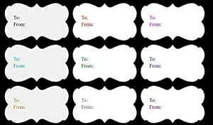 CakeSupplyShop Celebrations 72 Trendy Christmas All Occasion Green Navy Gold Silver Red & More Peel N Stick Wedding Birthday Party 2-1/2 X 1-1/4 Gift Tags Stickers