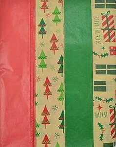 NX}X Ntg eBbV y[p[ іn - 100  Madison Paper Christmas Kraft Tissue Paper Printed and Solid- 100 Sheets
