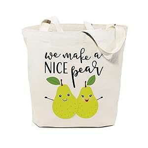 The Cotton & Canvas Co. �f�G�ȗ��̍ė��p�\�ȐH���i�o�b�O�ƃt�@�[�}�[�Y �}�[�P�b�g �g�[�g�o�b�O�����܂� The Cotton & Canvas Co. We Make A Nice Pear Reusable Grocery Bag and Farmers Market Tote Bag