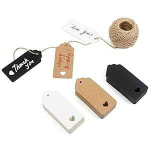 150ct Ntg Mtg^O x Rt (3F) BakeBaking 150ct Kraft Gift Tags Labels with String (3 Colors)