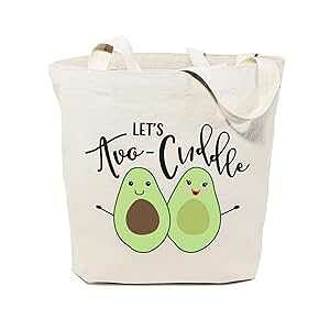 The Cotton & Canvas Co. Let's Avo-cuddle �ė��p�\�ȐH���i�o�b�O�ƃt�@�[�}�[�Y �}�[�P�b�g �g�[�g�o�b�O The Cotton & Canvas Co. Let's Avo-cuddle Reusable Grocery Bag and Farmers Market Tote Bag