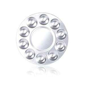 COMIART ^ 10 EFEh A[eBXgʊG̋pbggCA2pbN COMIART CREATE COLOR LIFE COMIART Metal 10 Well Round Artist Watercolours t Mixing Palette Tray,Pack of 2