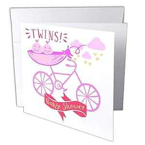 3dRose O[eBOJ[h oqA̎qAxr[V[Am点A킢ʐ^A6 x 6C` (gc_261340_5) 3dRose Greeting Card Twins, Girls, Baby Shower, Announcement, Cute Picture, 6 x 6" (gc_261340_5)