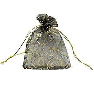 100 ̃I[KUobO ܂vg ̋LOiobO 3.5x4.5C` WG[ LfB MtgJ[hobO S[hC̋В|[`t (ubN) Tovip 100pcs Sheer