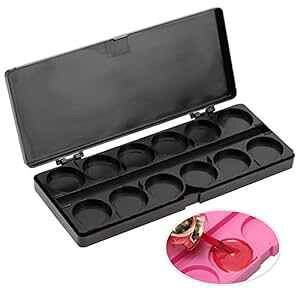 Salmue Nail Art Color Palette Makeup Mixing Palette,24 Grid 2 Layers Removable Nail Palette Box Case Manicure Drawing Tray,DIY Art Design Color Mixing Palette Tool for Nail Design,Makeup or ting (Black)