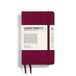 LEUCHTTURM1917 - Notebook Hardcover Pocket A6-187 Numbered Pages for Writing and Journaling (Port Red, Squared)